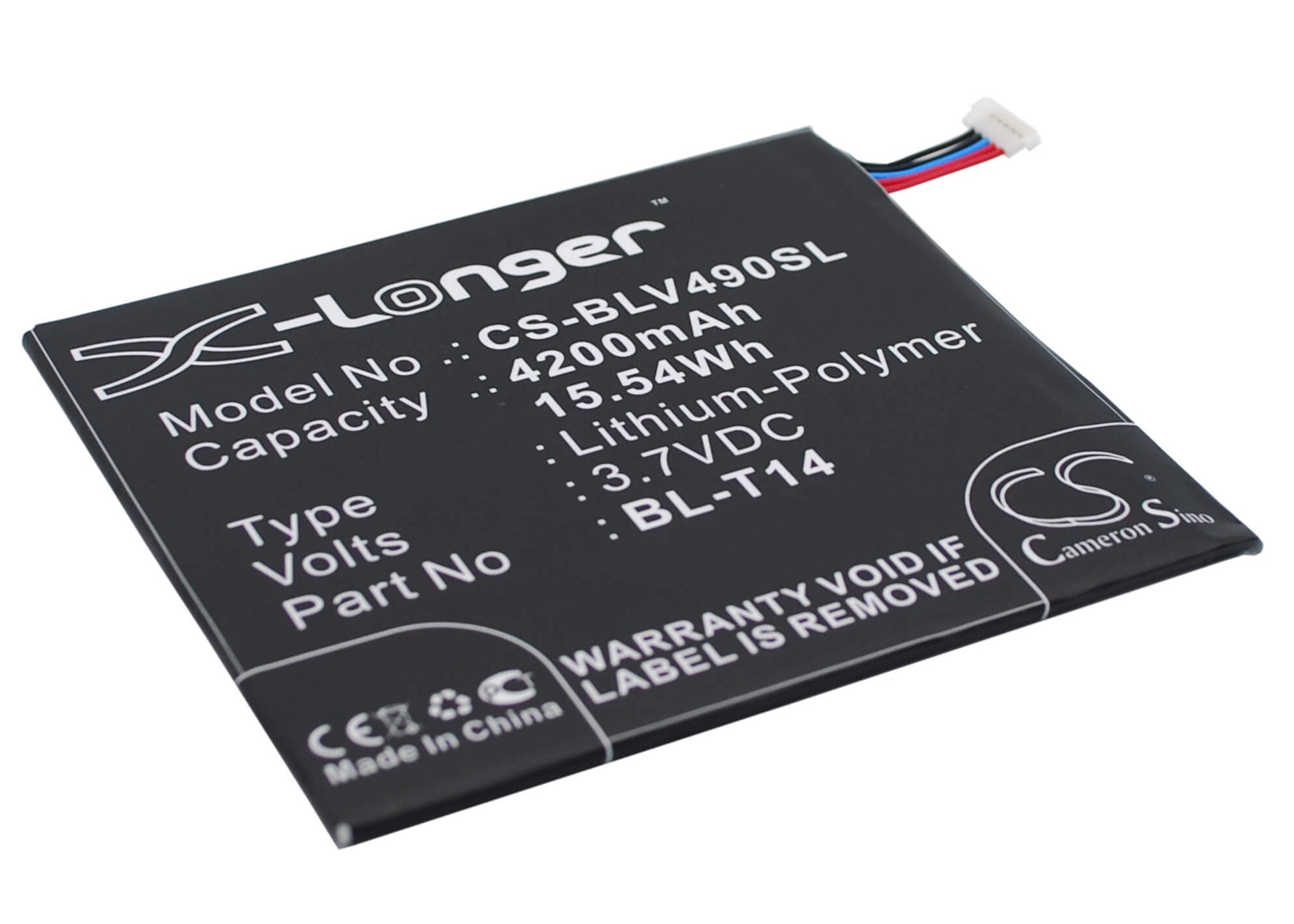 3.7V, 4200mAh, Li-Polymer Battery fits Lg, G Pad 8.0, G Pad F 8.0, 15.54Wh
