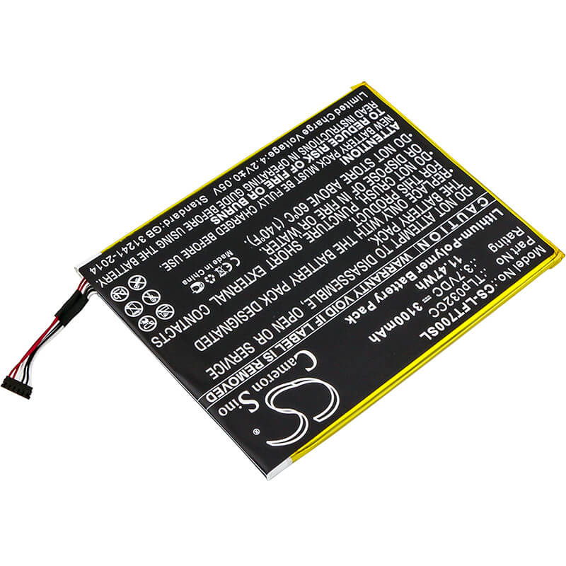 3.7V, 3100mAh, Li-Polymer Battery fits Alcatel, 9005x, One Touch Pixi 3 8.0, 11.47Wh