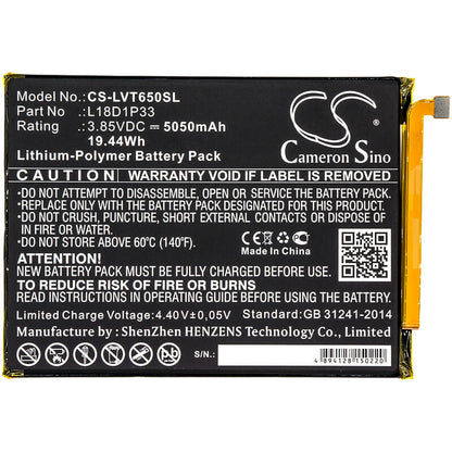 3.85V, 5050mAh, Li-Polymer Battery fits Lenovo, Pb-6505m, Tab V7, 19.4425Wh