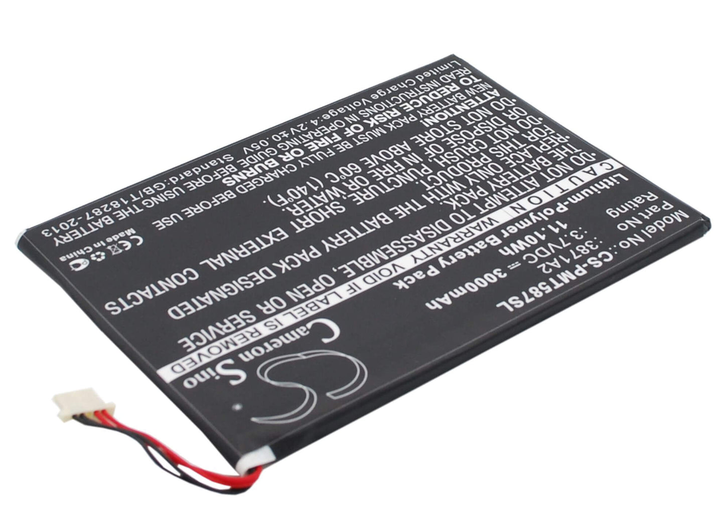 3.7V, 3000mAh, Li-Polymer Battery fits Prestigio, Multipad 7.0 Ultra Duo, Pmt5877c, 11.1Wh