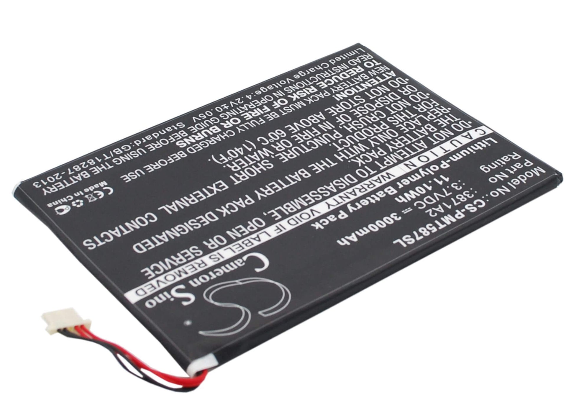 3.7V, 3000mAh, Li-Polymer Battery fits Prestigio, Multipad 7.0 Ultra Duo, Pmt5877c, 11.1Wh