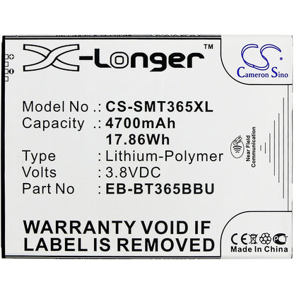 3.8V, 4700mAh, Li-Polymer Battery fits Samsung, Galaxy Tab Active, Galaxy Tab Active 2, 17.86Wh