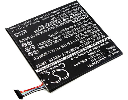 3.85V, 4650mAh, Li-Polymer Battery fits Asus, Pad Zenpad Zenpad 10 Z0310m, Pad Zenpad Zenpad 10 Z300m, 17.9025Wh