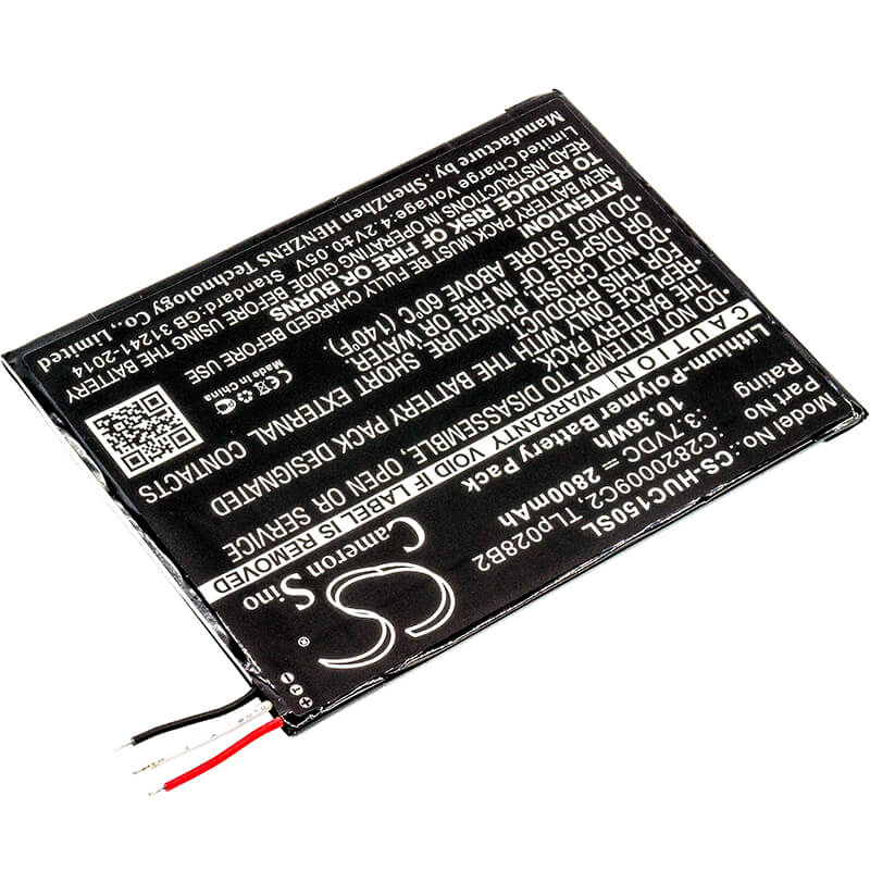 3.7V, 2800mAh, Li-Polymer Battery fits Kurio, C15100m, C15150m, 10.36Wh
