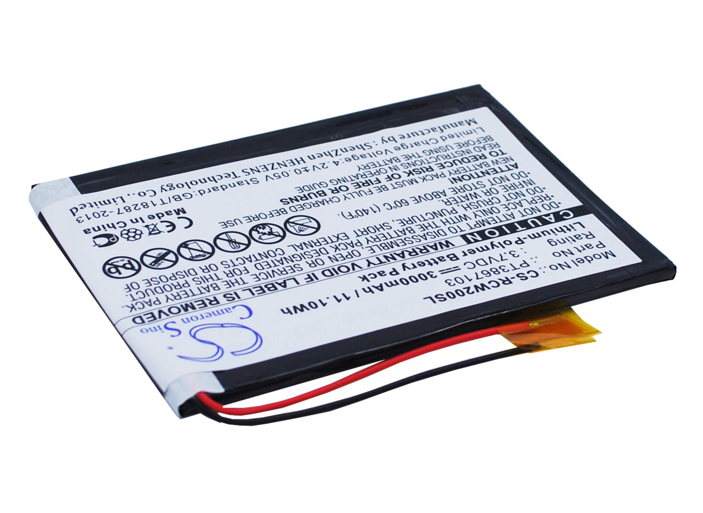 3.7V, 3000mAh, Li-Polymer Battery fits Rca, Rct6077w2, 11.1Wh