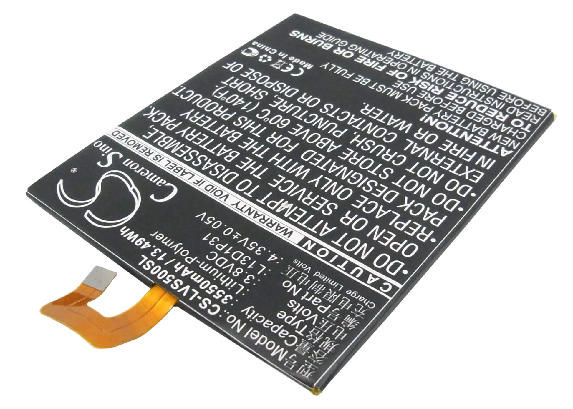 3.8V, 3550mAh, Li-Polymer Battery fits Lenovo, A3500, A3500fl 7", 13.49Wh