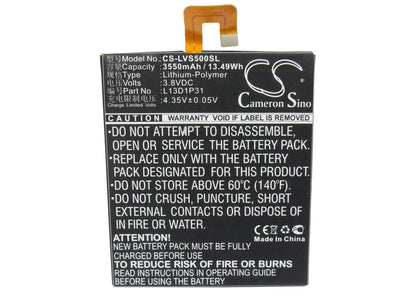 3.8V, 3550mAh, Li-Polymer Battery fits Lenovo, A3500, A3500fl 7", 13.49Wh