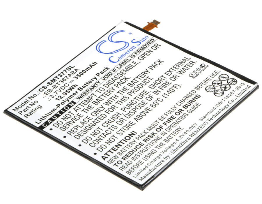 3.7V, 3500mAh, Li-Polymer Battery fits Samsung, Galaxy Tab 5, Galaxy Tab A 8.0 2017, 12.95Wh