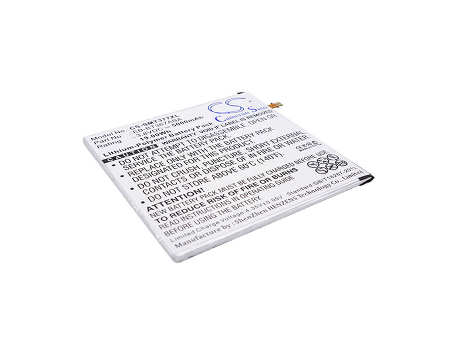 3.8V, 5000mAh, Li-Polymer Battery fits Samsung, Galaxy Tab 5, Galaxy Tab A 8.0 2017, 19Wh