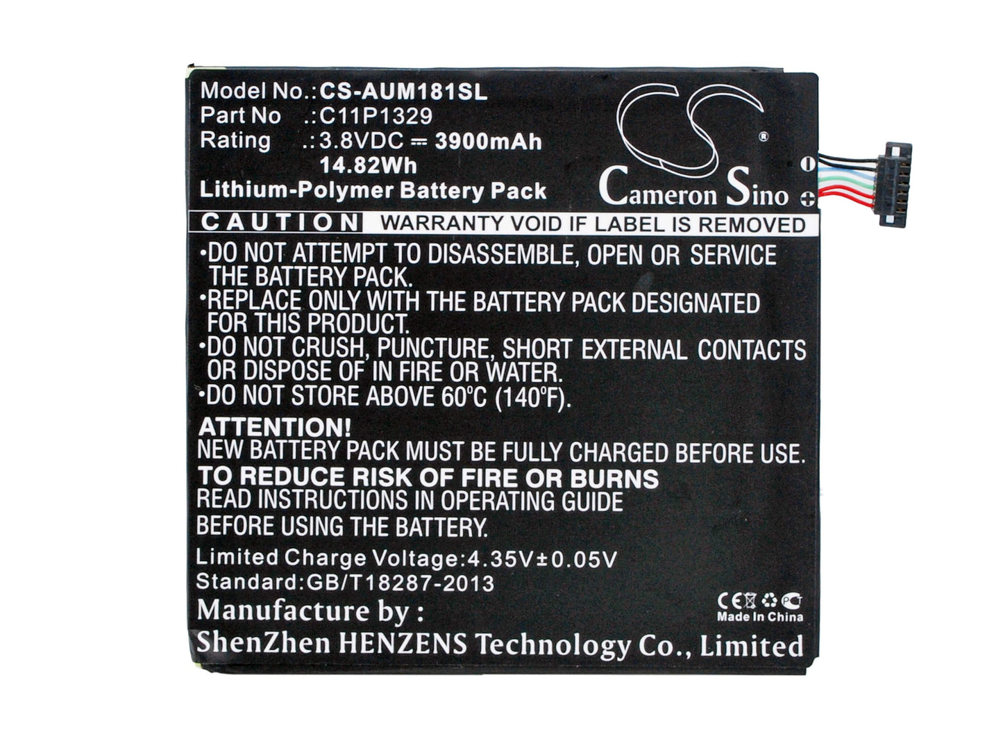 3.8V, 3900mAh, Li-Polymer Battery fits Asus, Ast21, Fonepad 8 (fe380c), 14.82Wh