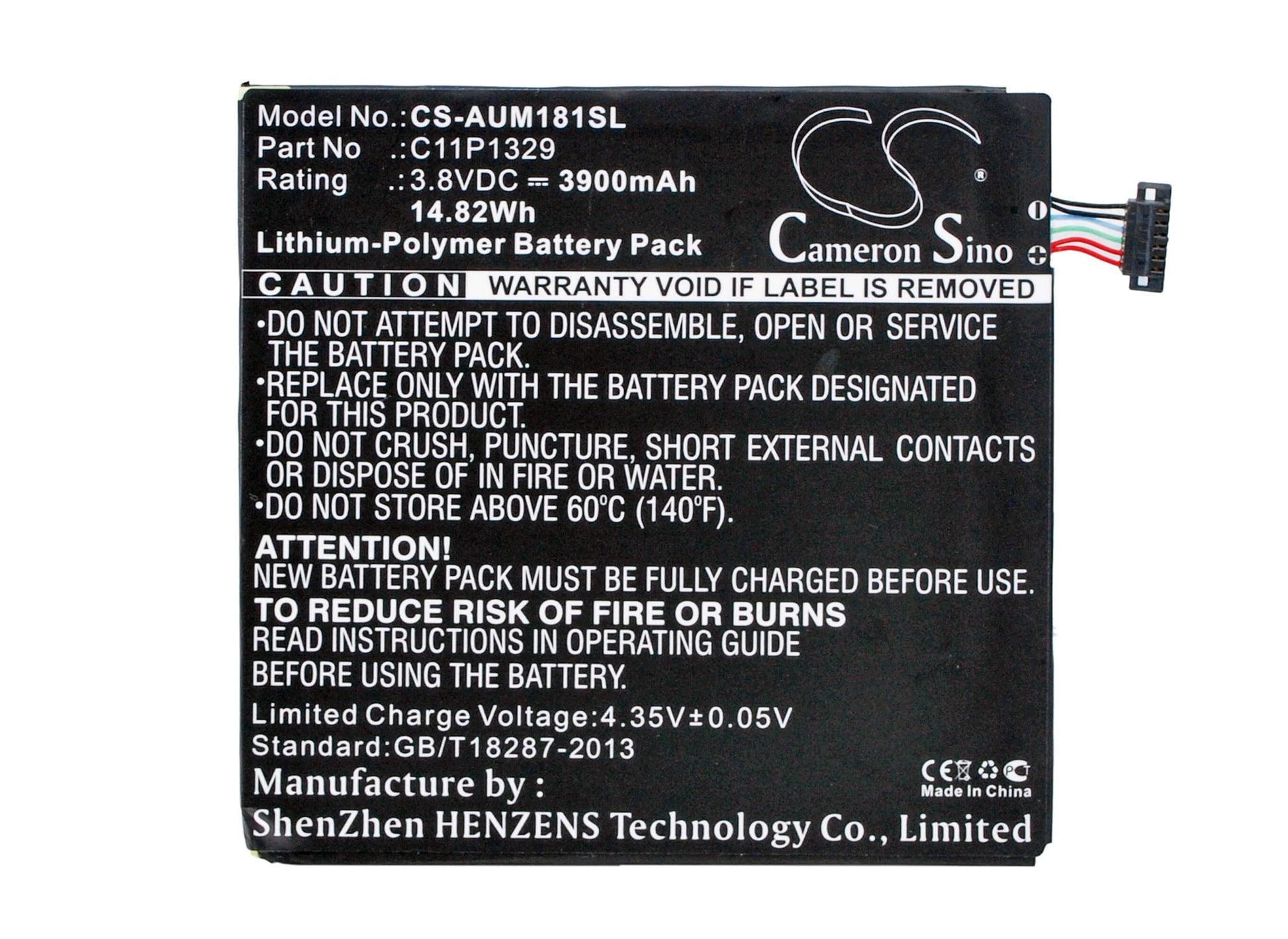 3.8V, 3900mAh, Li-Polymer Battery fits Asus, Ast21, Fonepad 8 (fe380c), 14.82Wh