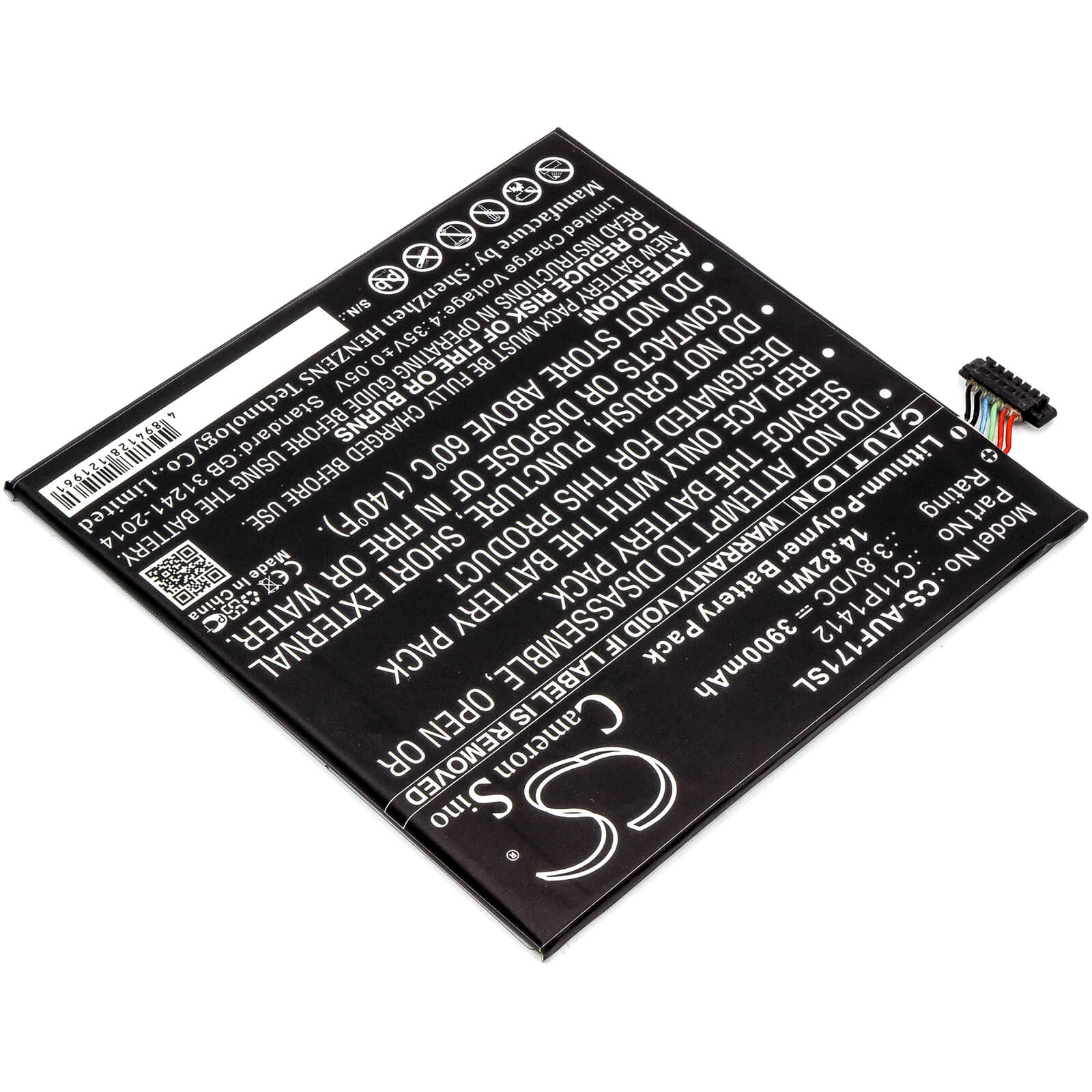 3.8V, 3900mAh, Li-Polymer Battery fits Asus, Fe170cg, Fe175cg, 14.82Wh