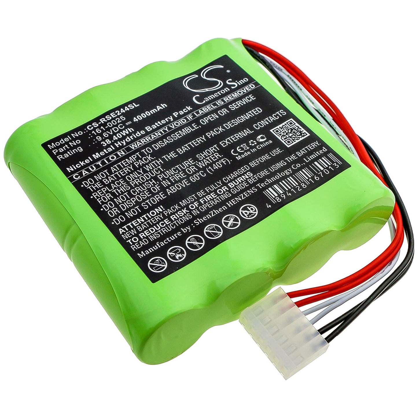 9.6V, 4000mAh, Ni-MH Battery fits Rose, Epg-0244-2, 38.4Wh