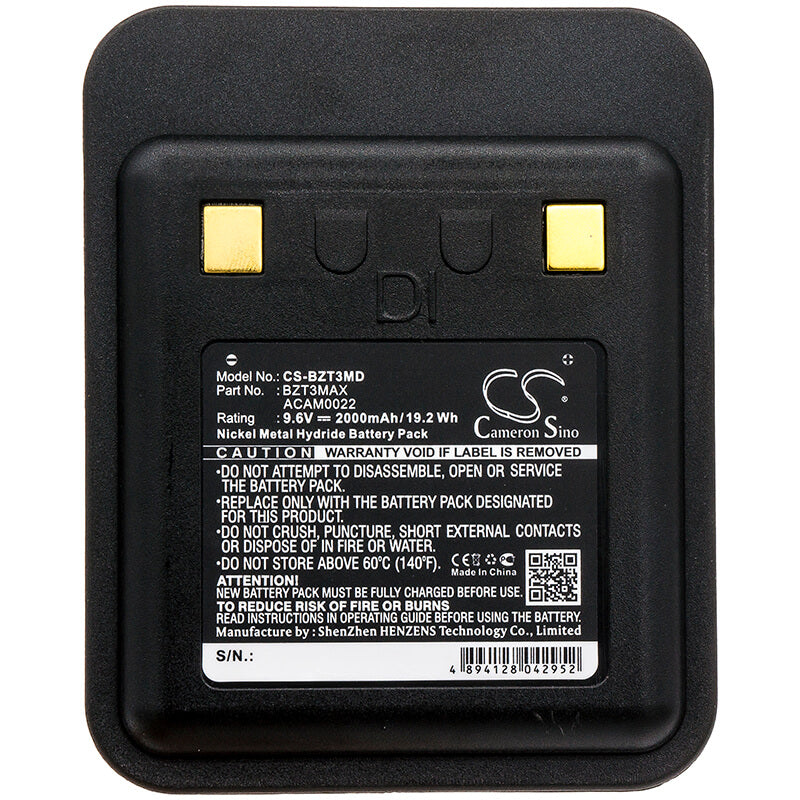 9.6V, 2000mAh, Ni-MH Battery fits Bullard, Heiman T3, T3, 19.2Wh