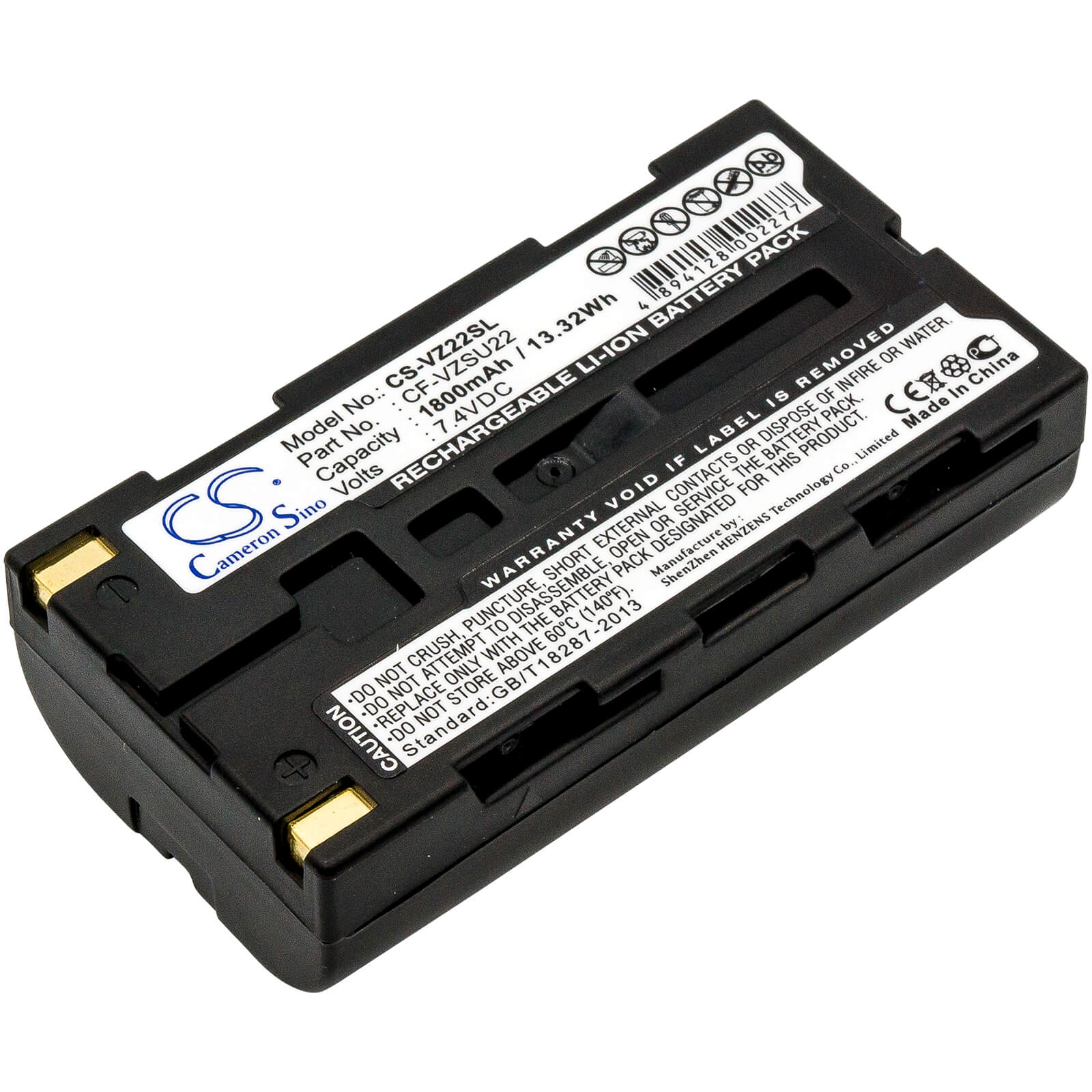 Thermal Camera 7.4V, 1800mAh, Li-ion Battery fits Panasonic, Tunghbook 01, Tunghbook Cf-p1, 13.32Wh