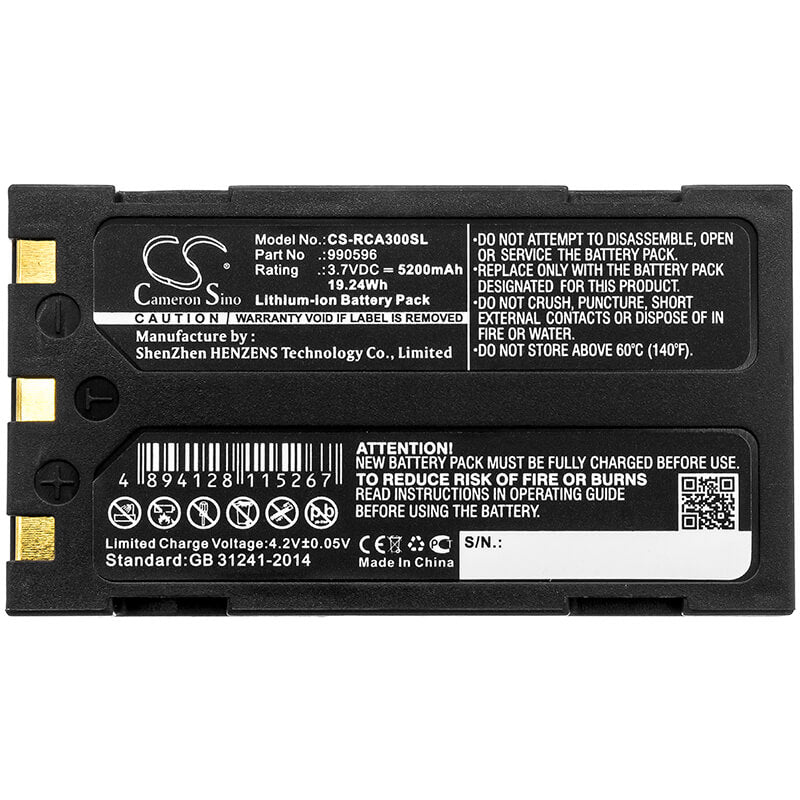 3.7V, 5200mAh, Li-ion Battery fits Ridgid, 37888, 40798, 19.24Wh