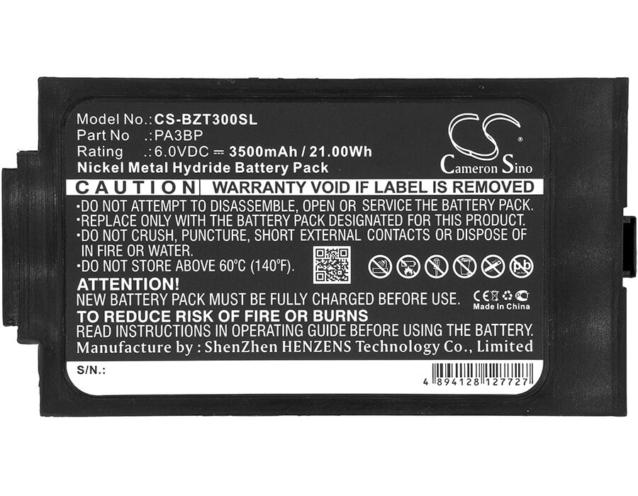6.0V, 3500mAh, Ni-MH Battery fits Bullard, Pa30 Papr, Tri-filter, 21Wh