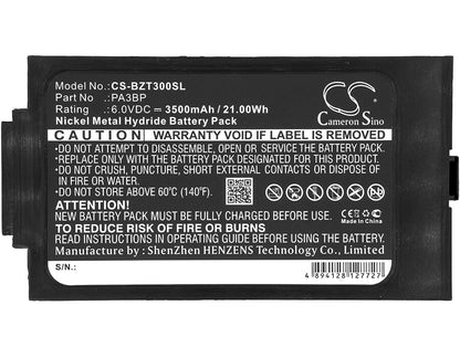 6.0V, 3500mAh, Ni-MH Battery fits Bullard, Pa30 Papr, Tri-filter, 21Wh
