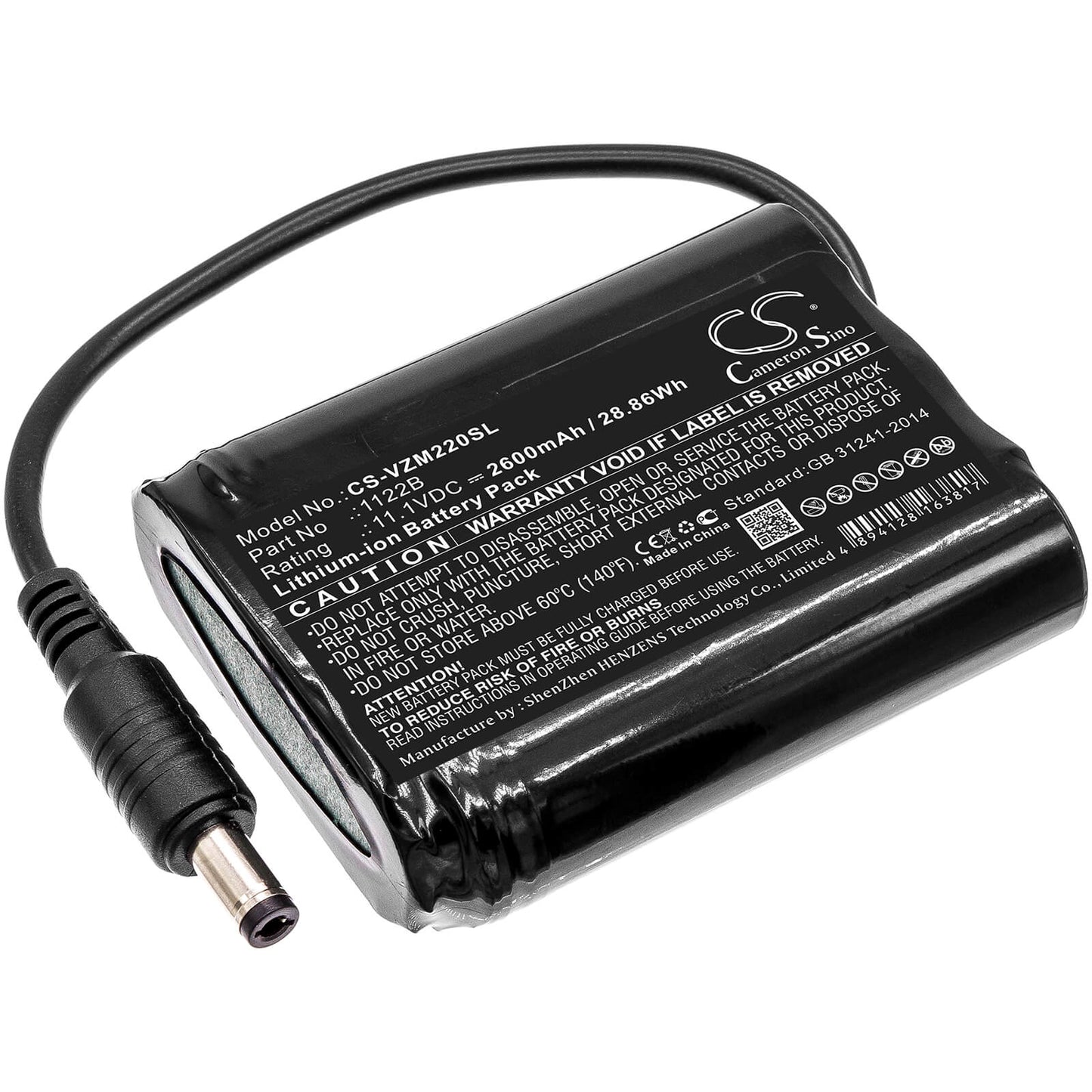 11.1V, 2600mAh, Li-ion Battery fits Venture Heat, Mc-1645, Zmcb2200, 28.86Wh