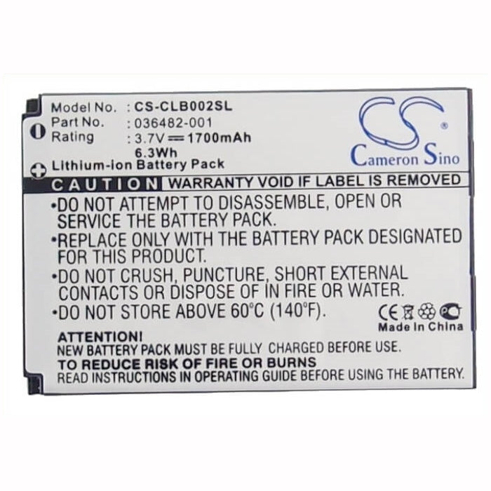3.7V, 1700mAh, Li-ion Battery fits Columbia, Omni-heat, 6.29Wh