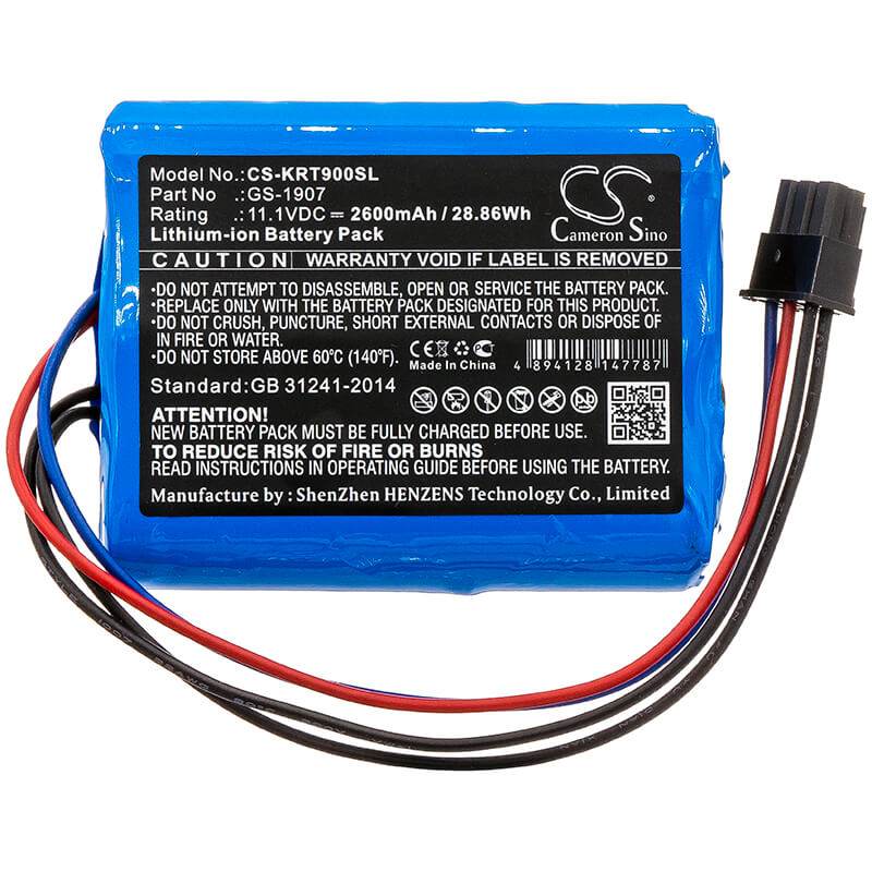11.1V, 2600mAh, Li-ion Battery fits Kronos, 8609000-018, Intouch 9000, 28.86Wh