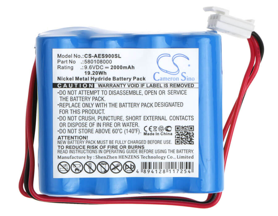 9.6V, 2000mAh, Ni-MH Battery fits Acroprint, 175, 175 Full Power Reserve, 19.2Wh