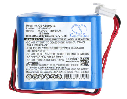 9.6V, 2000mAh, Ni-MH Battery fits Acroprint, 175, 175 Full Power Reserve, 19.2Wh