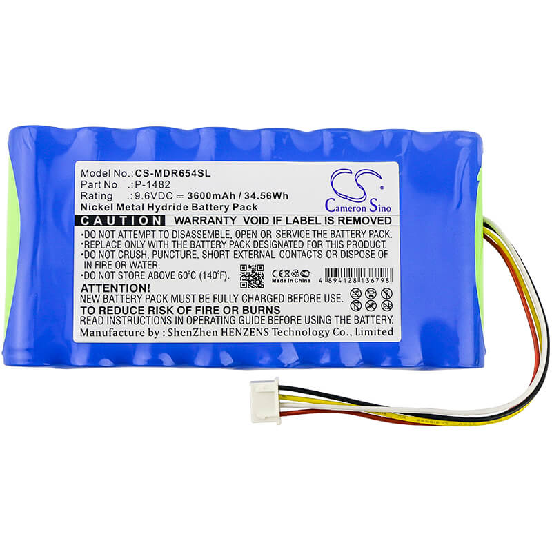 9.6V, 3600mAh, Ni-MH Battery fits Megger, Ca 6543, 34.56Wh