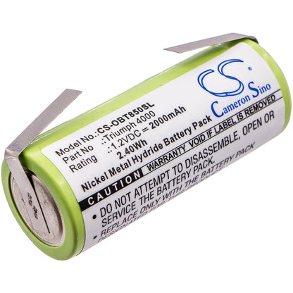 1.2V, 2000mAh, Ni-MH Battery fits Oral-b, Triumph 4000, 2.4Wh