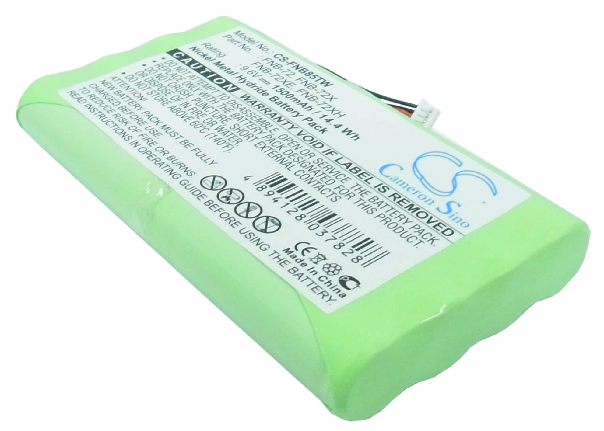 9.6V, 1500mAh, Ni-MH Battery fits Yaesu, Ft-817, Ft-817nd, 14.4Wh