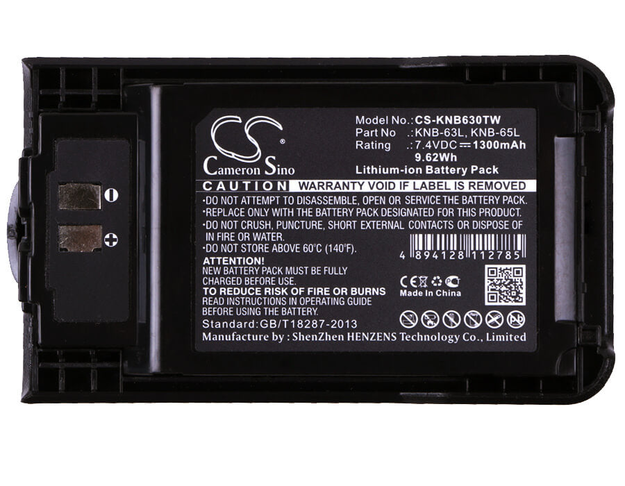 7.4V, 1300mAh, Li-ion Battery fits Kenwood, Thk20, Th-k20, 9.62Wh