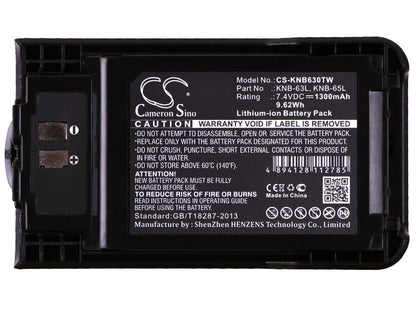 7.4V, 1300mAh, Li-ion Battery fits Kenwood, Thk20, Th-k20, 9.62Wh