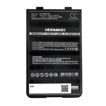 7.2V, 1800mAh, Ni-MH Battery fits Yaesu, Ft-250e, Ft-250r, 12.96Wh