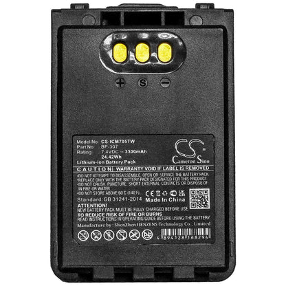 7.4V, 3300mAh, Li-ion Battery fits Icom, Ic-705, Id-31e, 24.42Wh