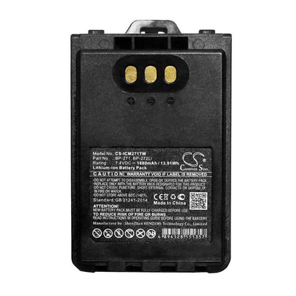 7.4V, 1880mAh, Li-ion Battery fits Icom, Ic-31a, Ic-31e, 13.912Wh