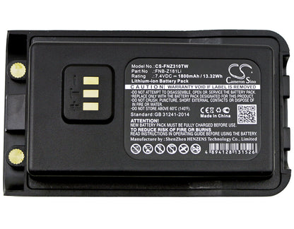 7.4V, 1800mAh, Li-ion Battery fits Vertex, Evx-c31, Vz-30, 13.32Wh
