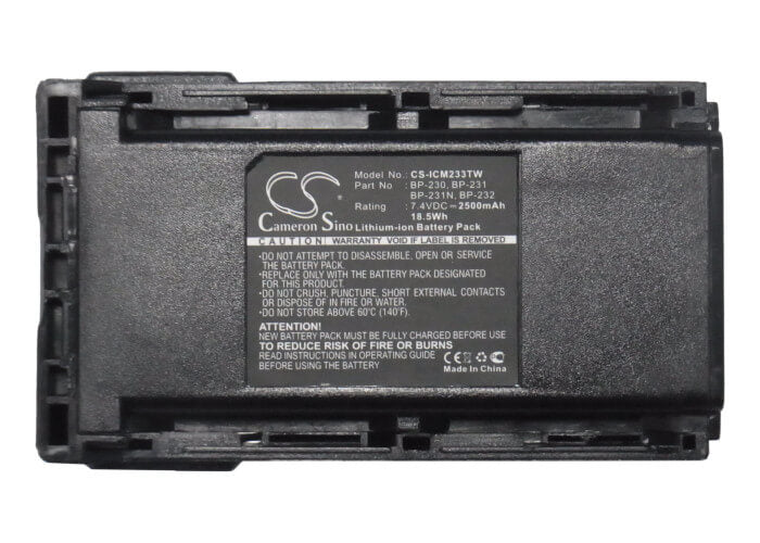 7.4V, 2500mAh, Li-ion Battery fits Icom, Ic-4011, Ic-a14, 18.5Wh