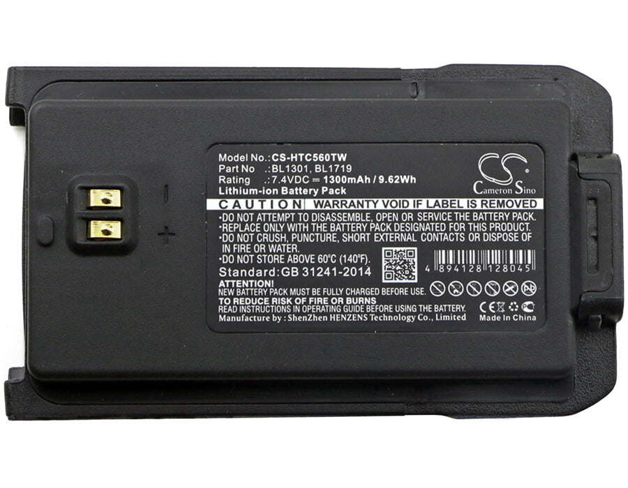 7.4V, 1300mAh, Li-ion Battery fits Hyt, Tc-446s, Tc-500s, 9.62Wh