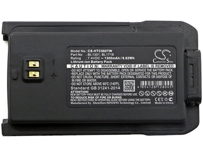 7.4V, 1300mAh, Li-ion Battery fits Hyt, Tc-446s, Tc-500s, 9.62Wh