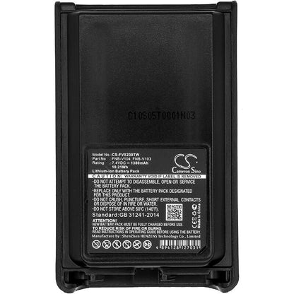 7.4V, 1380mAh, Li-ion Battery fits Yaesu, Vx230, Vx-230, 10.212Wh