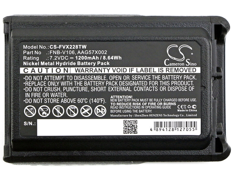 7.2V, 1200mAh, Ni-MH Battery fits Bearcom, Bc-95, 8.64Wh