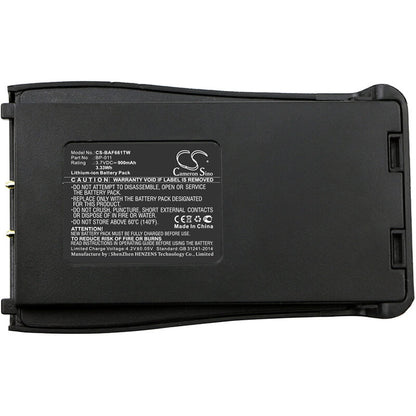 3.7V, 900mAh, Li-ion Battery fits Baofeng, Bf-666s, Bf-666-s, 3.33Wh
