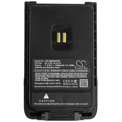 7.4V, 1500mAh, Li-ion Battery fits Hytera, Bd500, Bd505, 11.1Wh