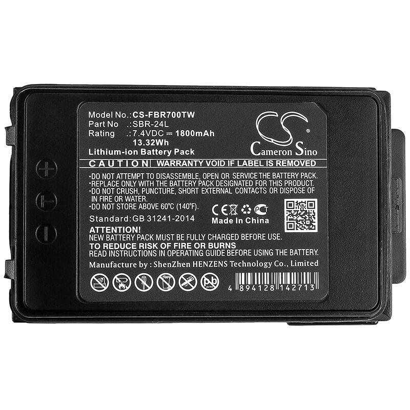 7.4V, 1800mAh, Li-ion Battery fits Yaesu, Ft-70d, Ft-70dr, 13.32Wh