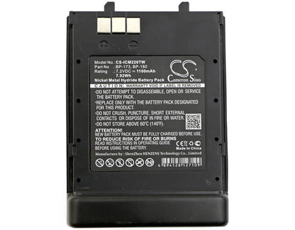 7.2V, 1100mAh, Ni-MH Battery fits Icom, Ic-12a, Ic-21ae, 7.92Wh