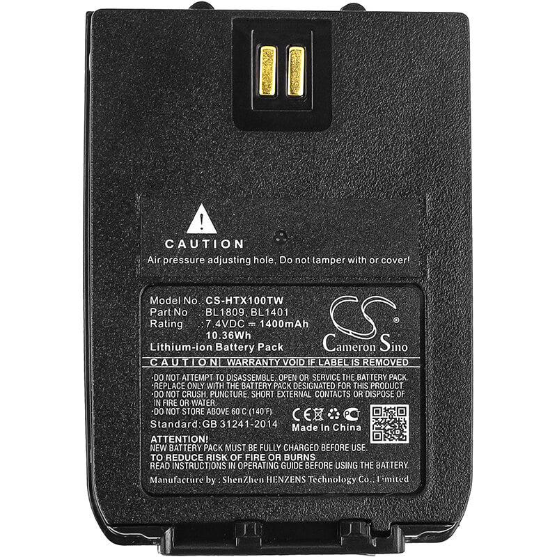 7.4V, 1400mAh, Li-ion Battery fits Hytera, X1e, X1p, 10.36Wh