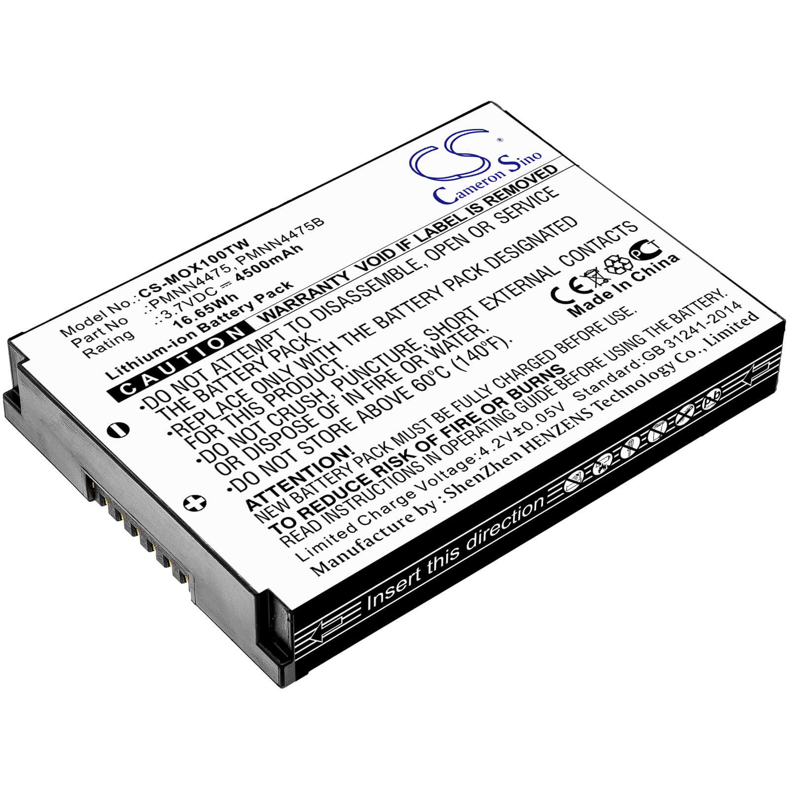 3.7V, 4500mAh, Li-ion Battery fits Motorola, L10i, L10ig, 16.65Wh