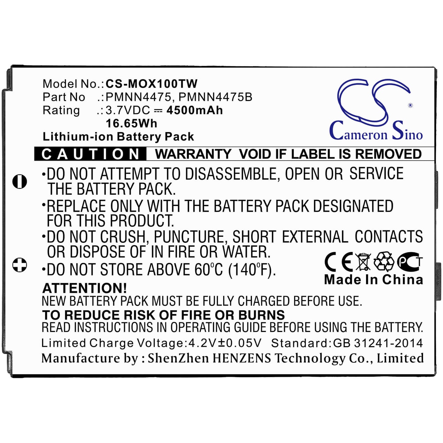 3.7V, 4500mAh, Li-ion Battery fits Lex, L10, L10i, 16.65Wh