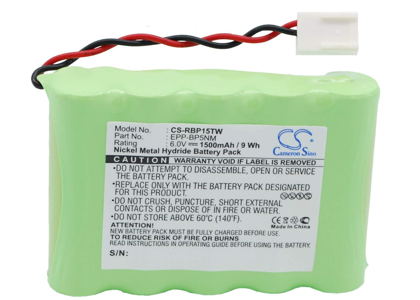 6.0V, 1500mAh, Ni-MH Battery fits Ritron, & Rt-15h, Bp5nm, 9Wh