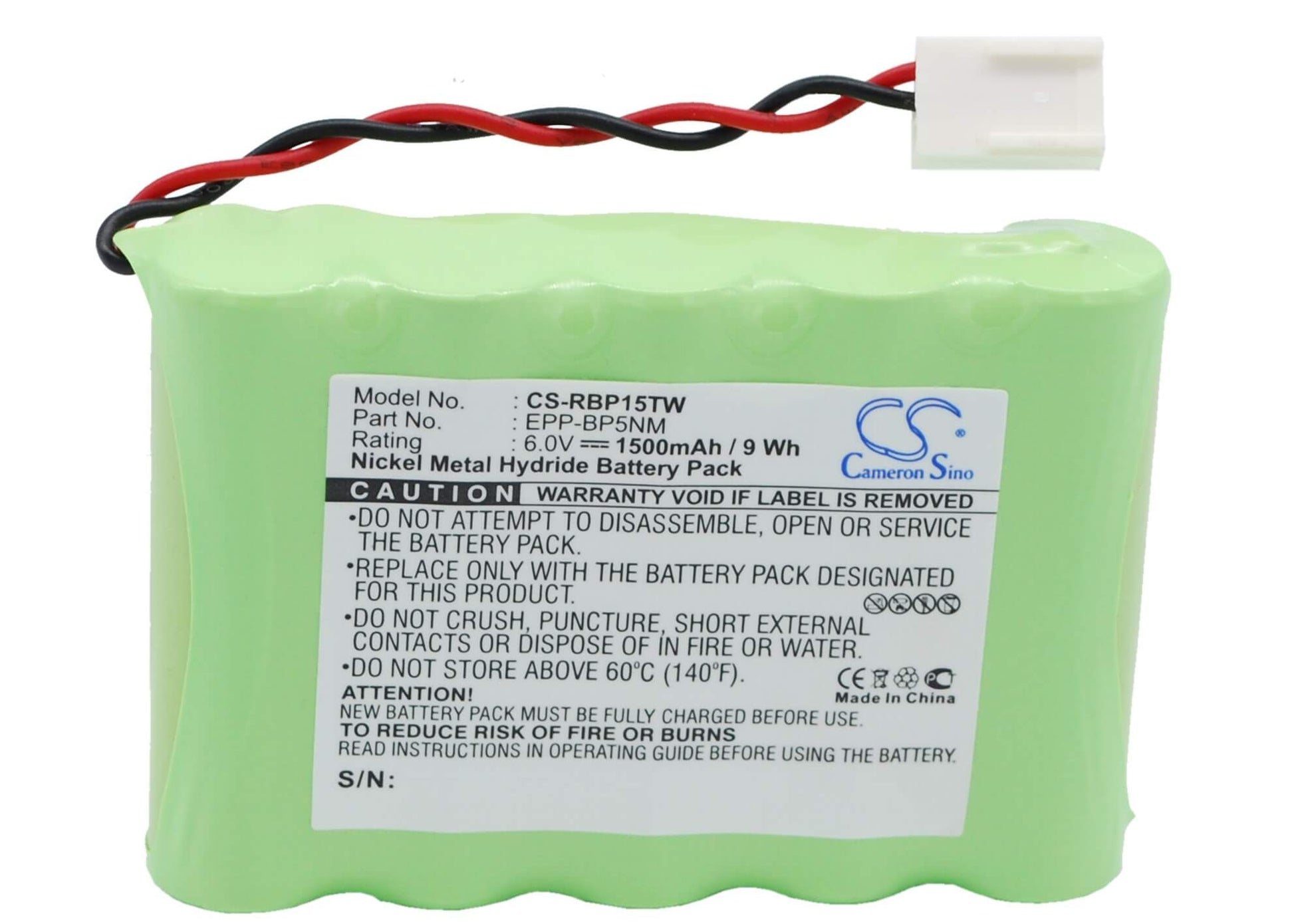 6.0V, 1500mAh, Ni-MH Battery fits Ritron, & Rt-15h, Bp5nm, 9Wh